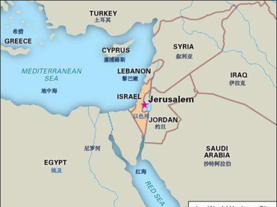 以色列在地图上的位置(以色列在地图上的位置图片)